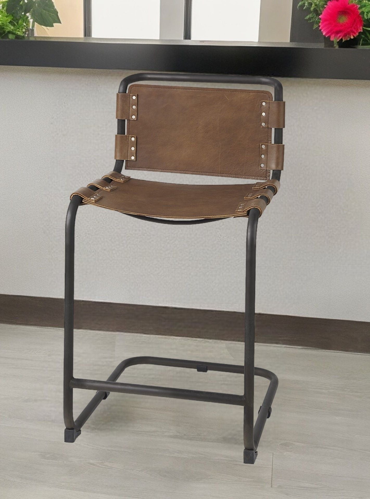 Steel Bar Chair - Brown / Black