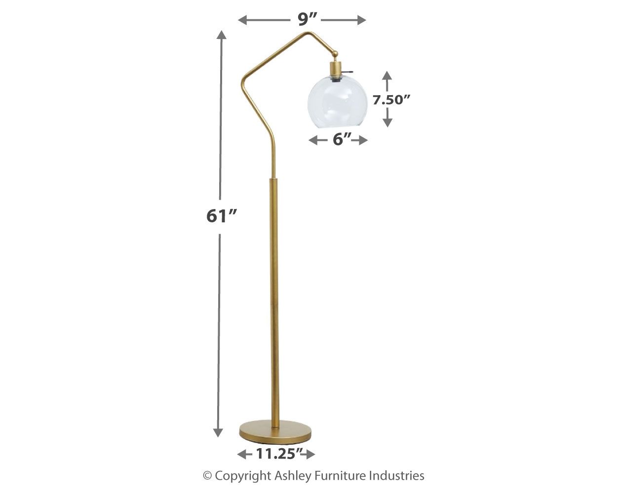 Marilee - Antique Brass Finish - Metal Floor Lamp