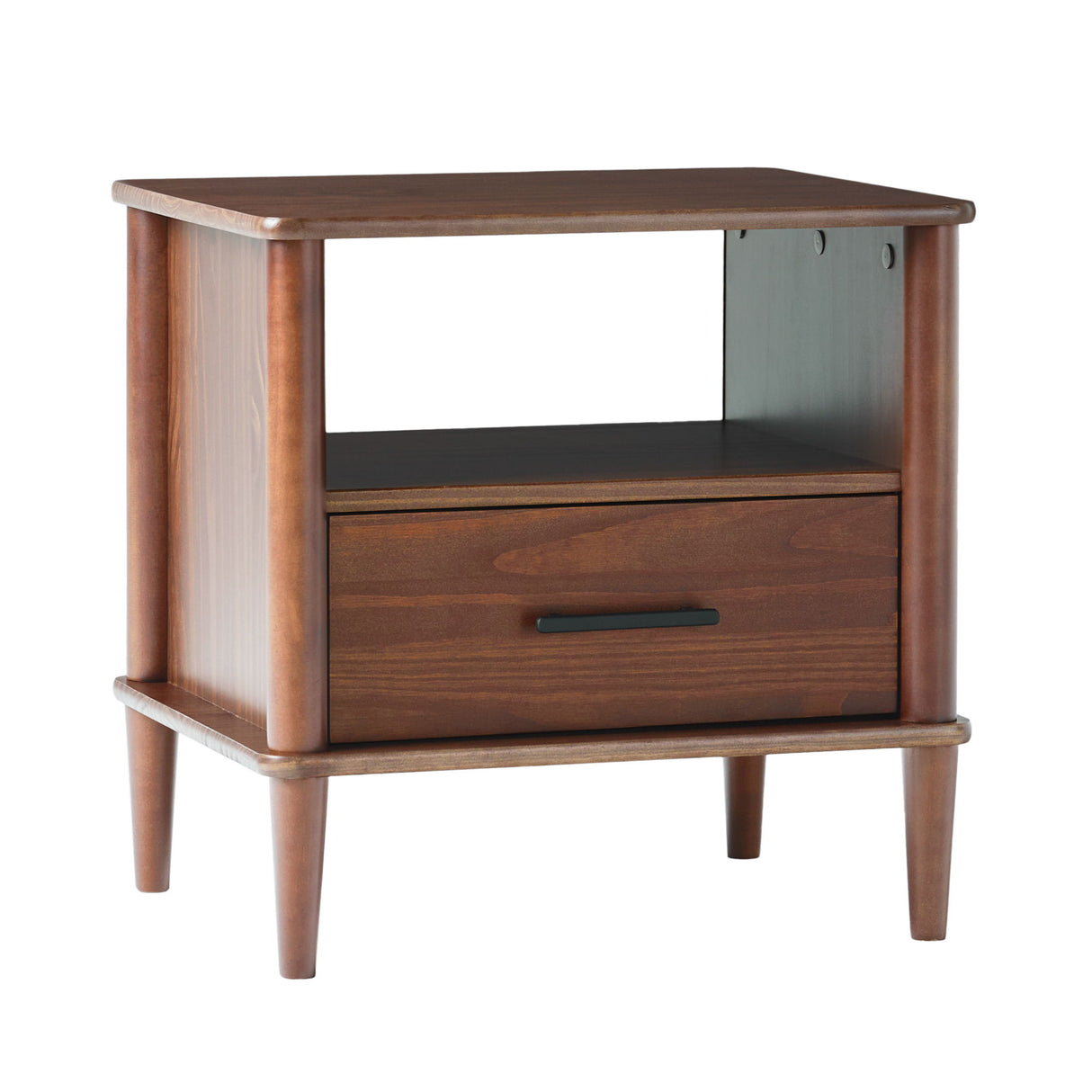 Transitional Solid Wood Spindle Nightstand Dark Brown by Walker Edison | Bel Furniture