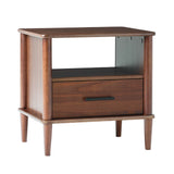 Transitional Solid Wood Spindle Nightstand Dark Brown by Walker Edison | Bel Furniture