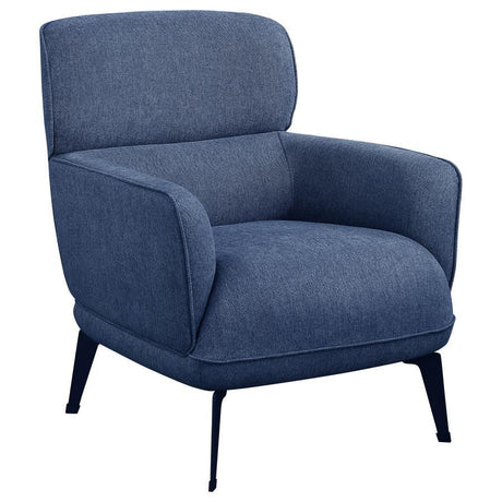 Andrea - Upholstered Crecent Arm Accent Chair Blue by Coaster Fine Furniture | Bel Furniture