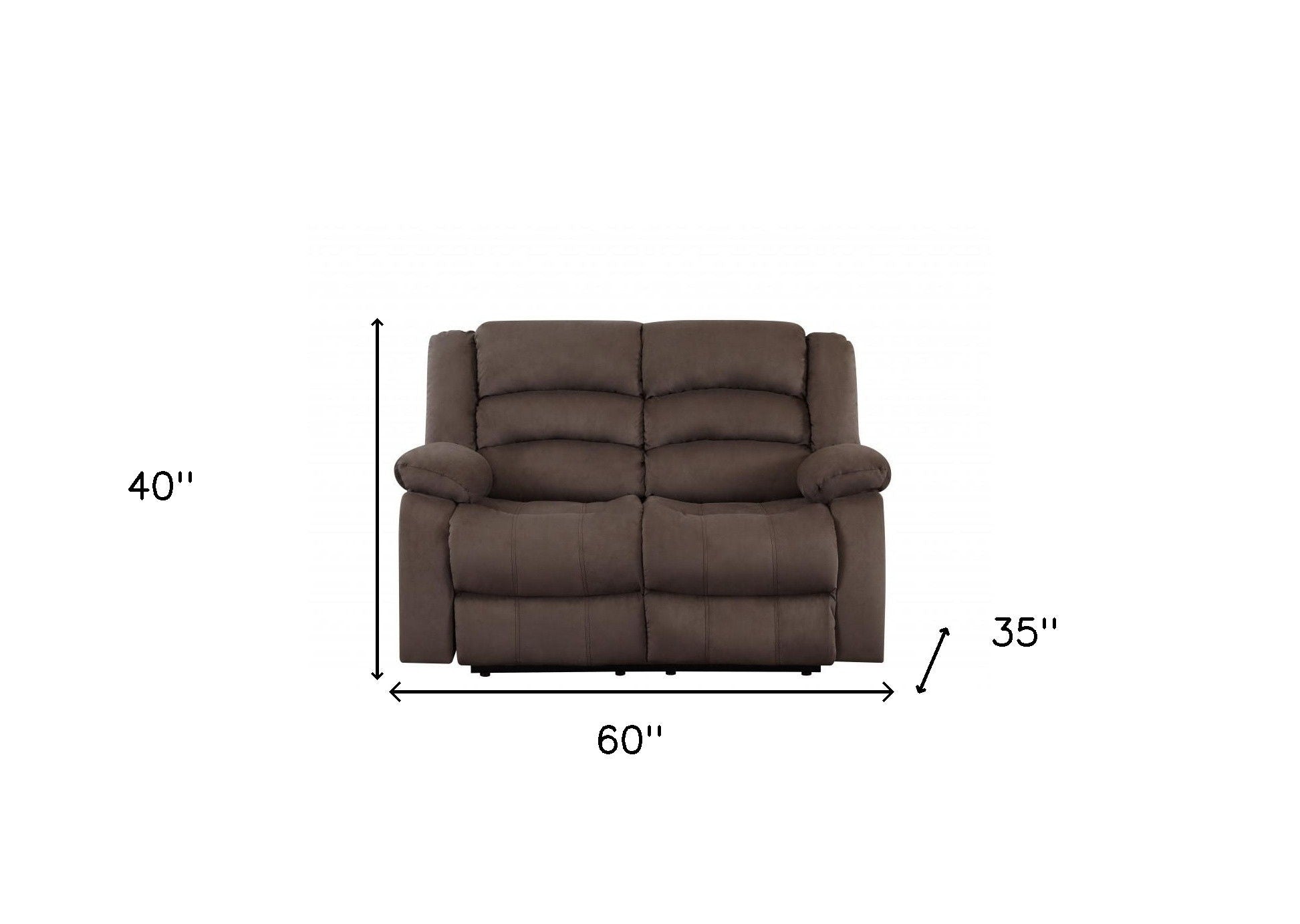 Microfiber Manual Reclining Loveseat - Brown