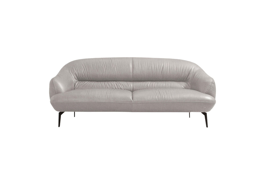 Leather Loveseat - Gray / Black