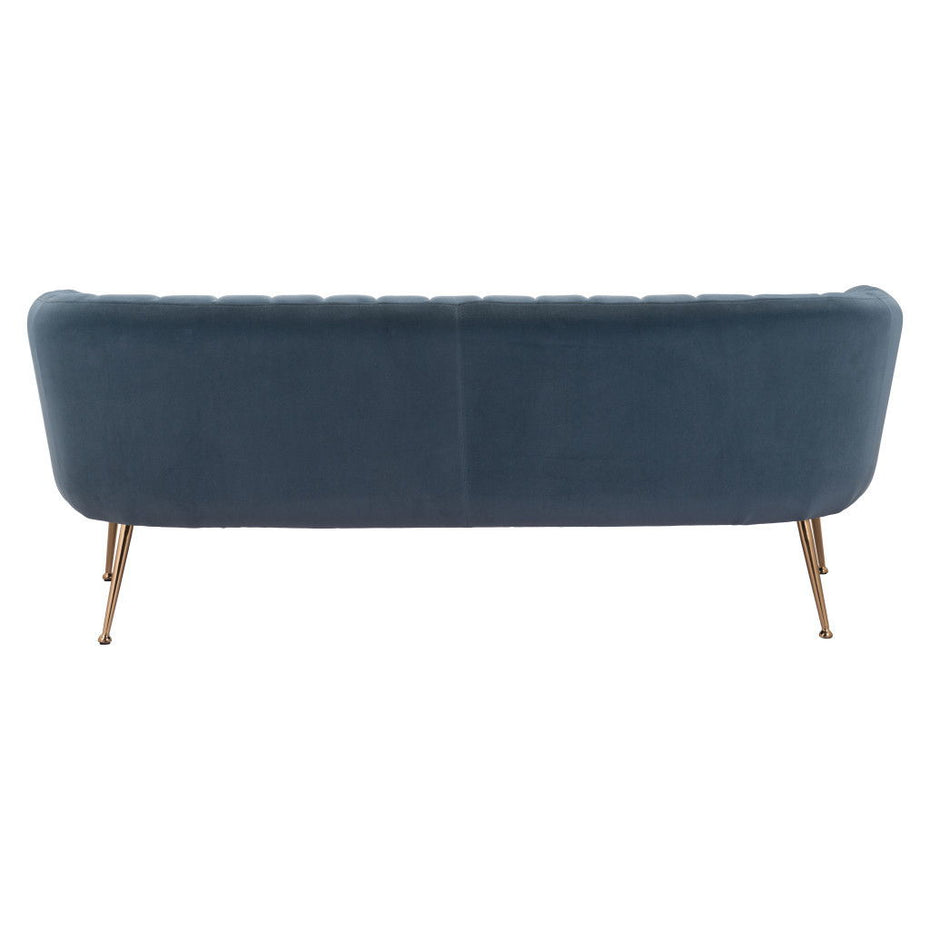 Velvet Sofa With Gold Legs - Gray