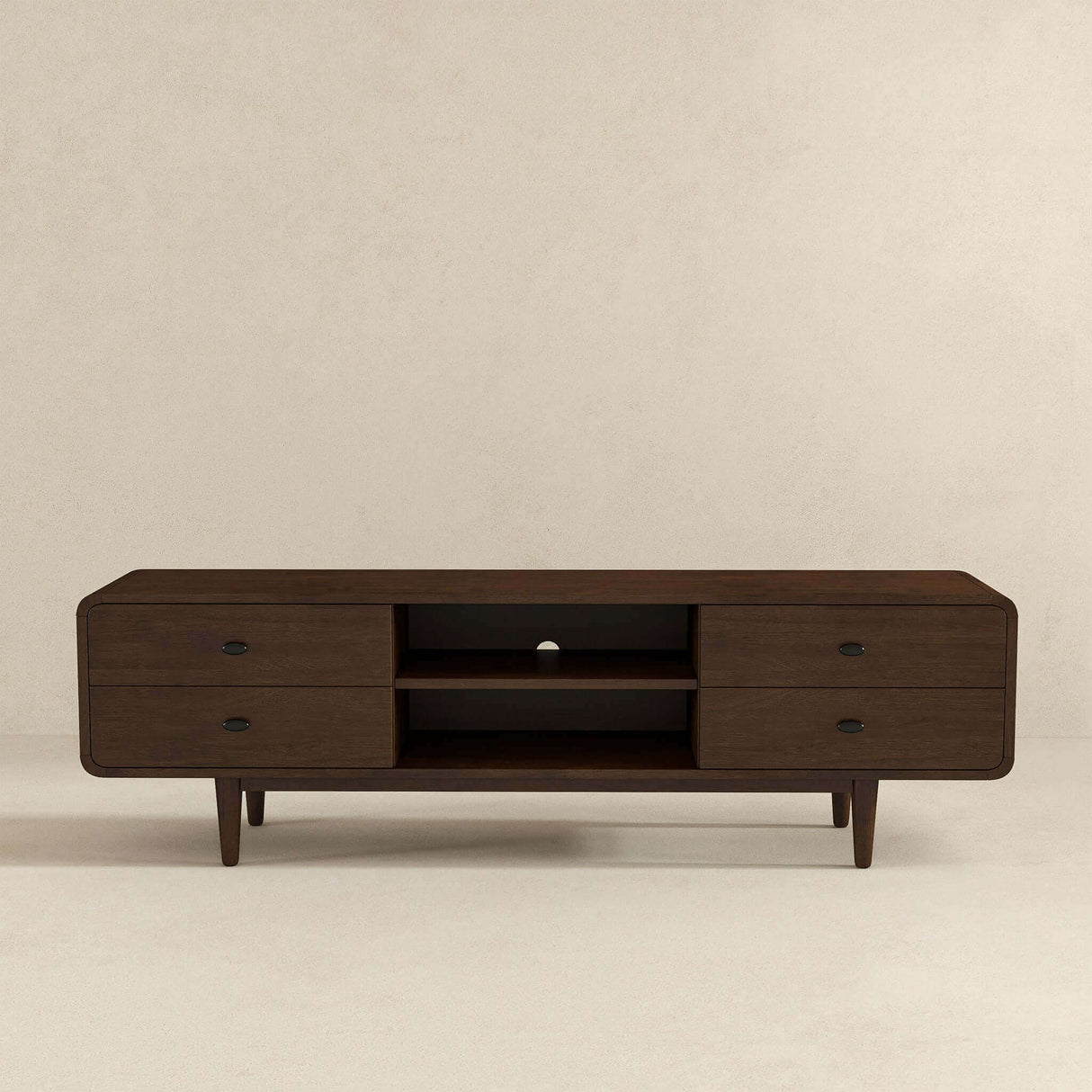 Alexa - Mid-Century Modern Style TV Stand - Dark Brown / Wood by Ashcroft Furniture | Bel Furniture