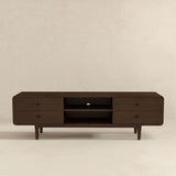 Alexa - Mid-Century Modern Style TV Stand - Dark Brown / Wood by Ashcroft Furniture | Bel Furniture