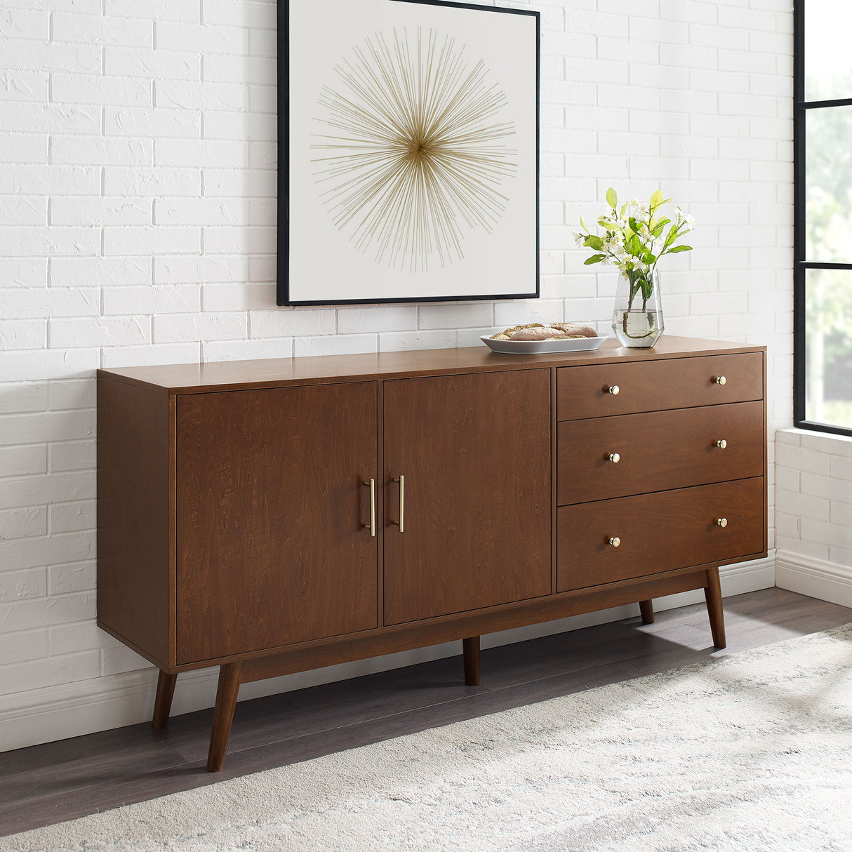 Mid-Century Modern Minimalist 2 Door Sideboard by Walker Edison | Bel Furniture