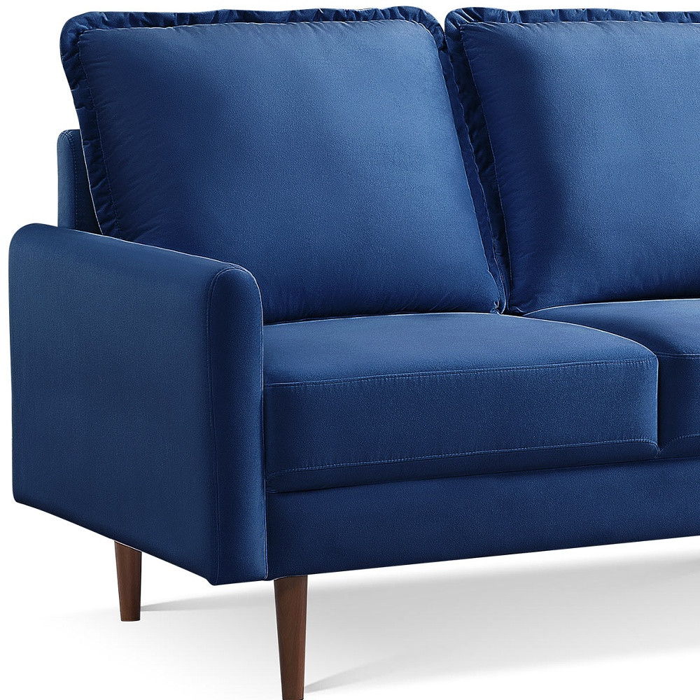 Loveseat Velvet - Blue / Dark Brown