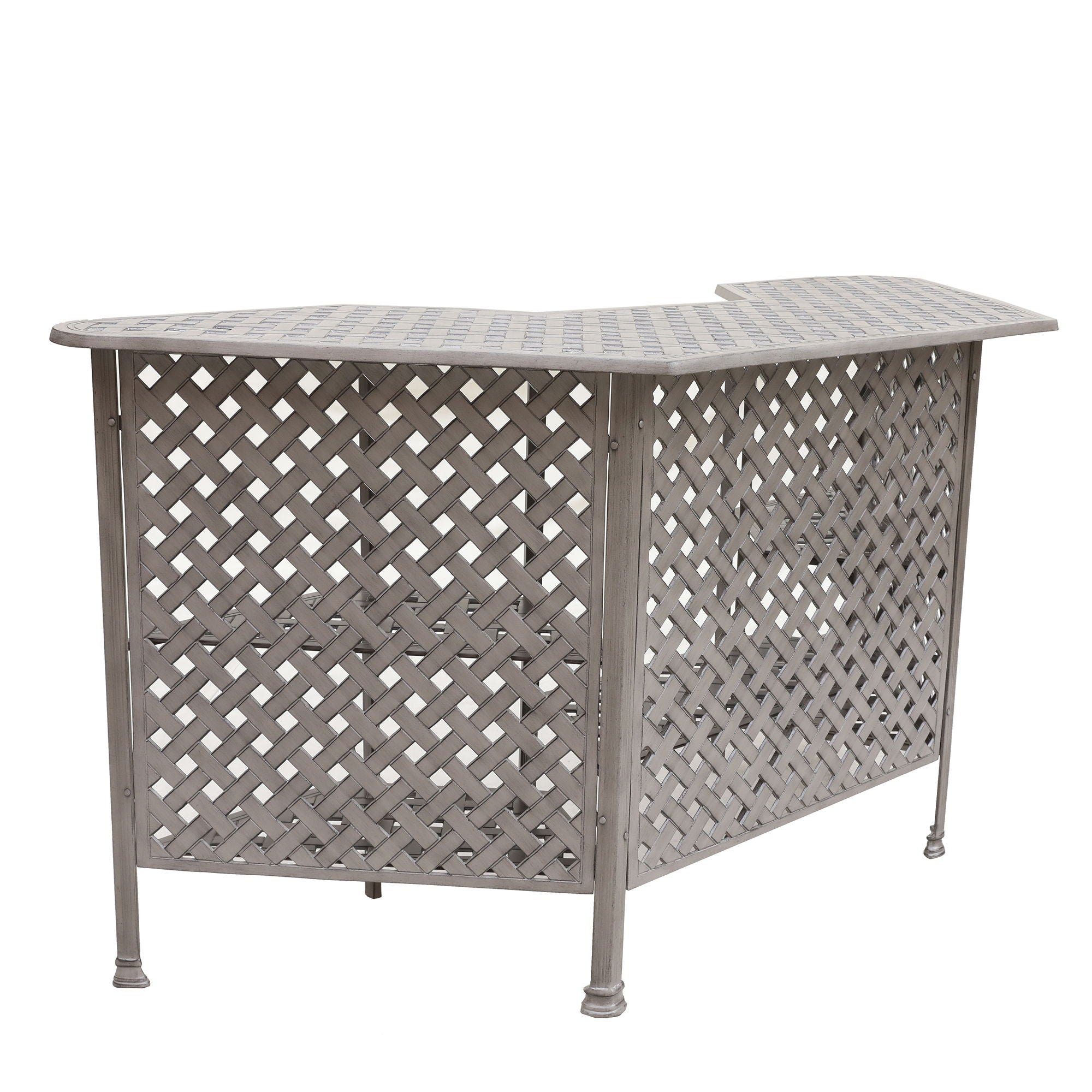 Cast Alumnim Weave Pattern Party Bar Table A - Gray