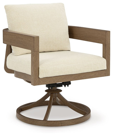 Serene Bay - Dark Brown / White - Swivel Chair With Cushion (Set of 2) by Signature Design by Ashley® | Bel Furniture