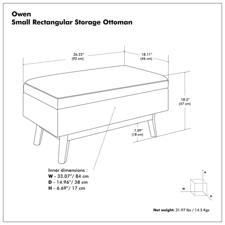 Owen - Upholstered Rectangular Storage Ottoman - view 39