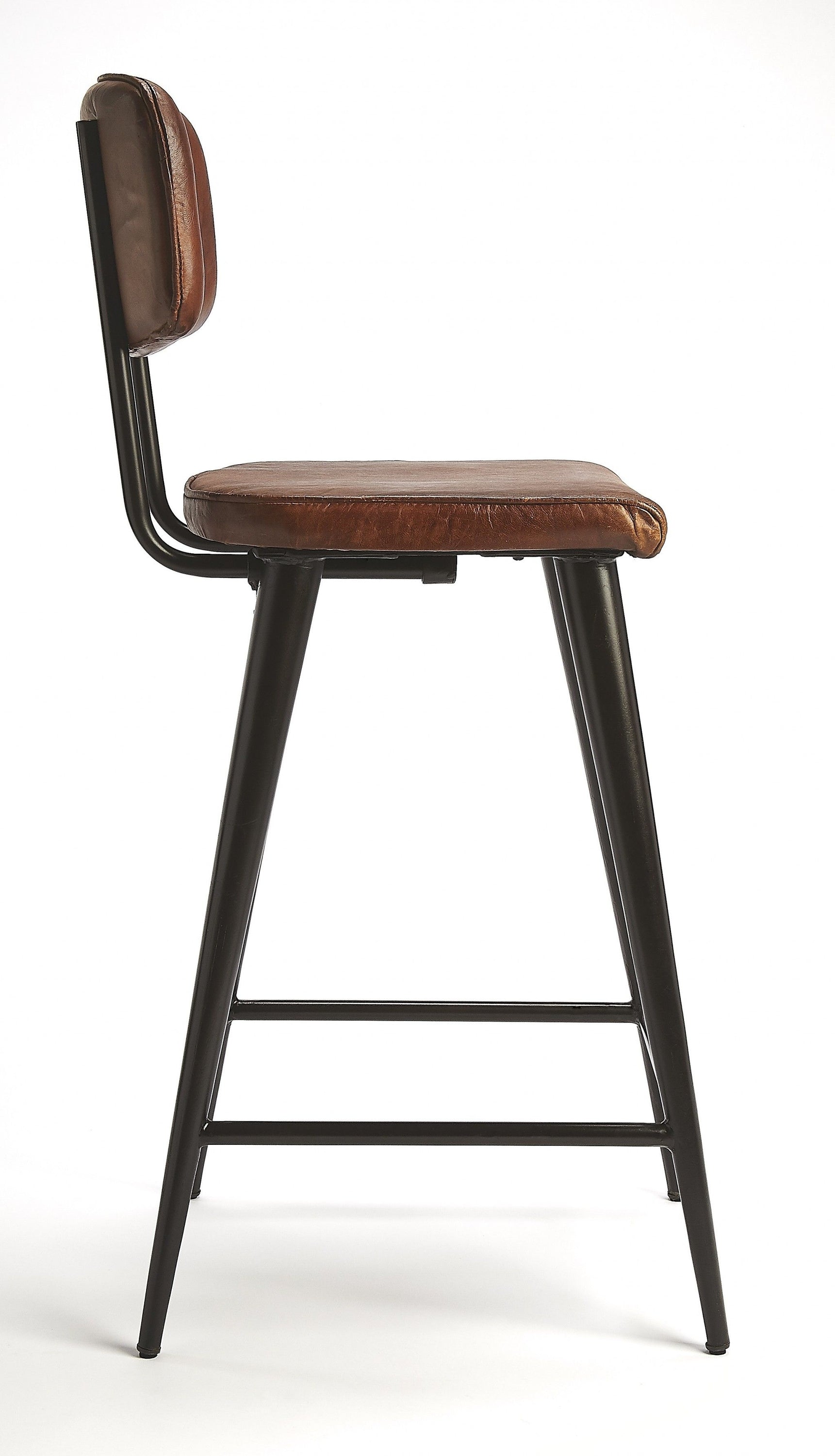 39" Iron Bar Chair - Brown / Black