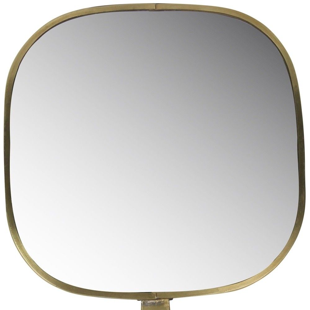 11" Square Frame Handheld Mirror - Golden