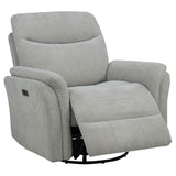Adler - Upholstered Power Swivel Glider Recliner