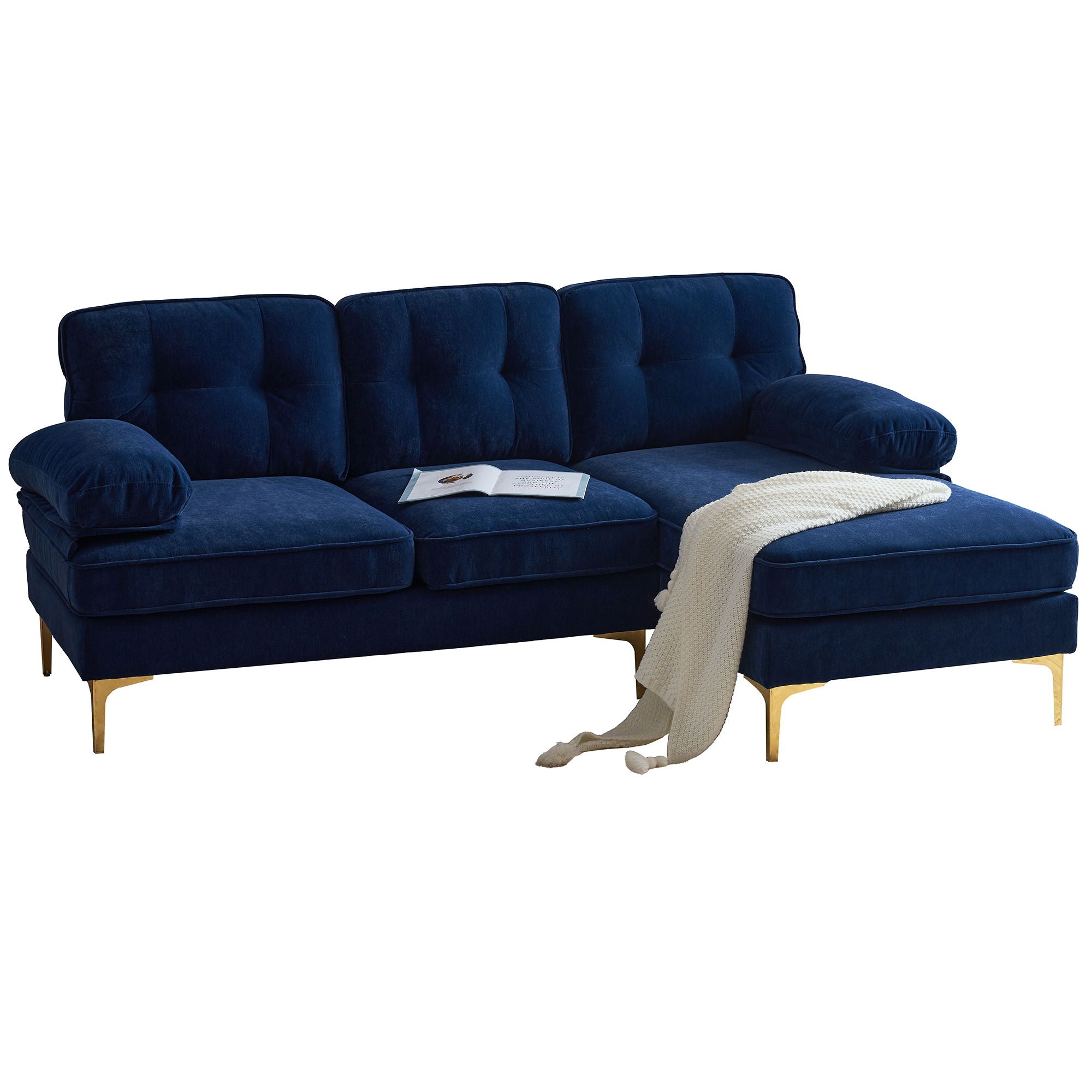 Modern Sectional Sofas Couches Velvet L Shaped Couches For Living Room, Bedroom