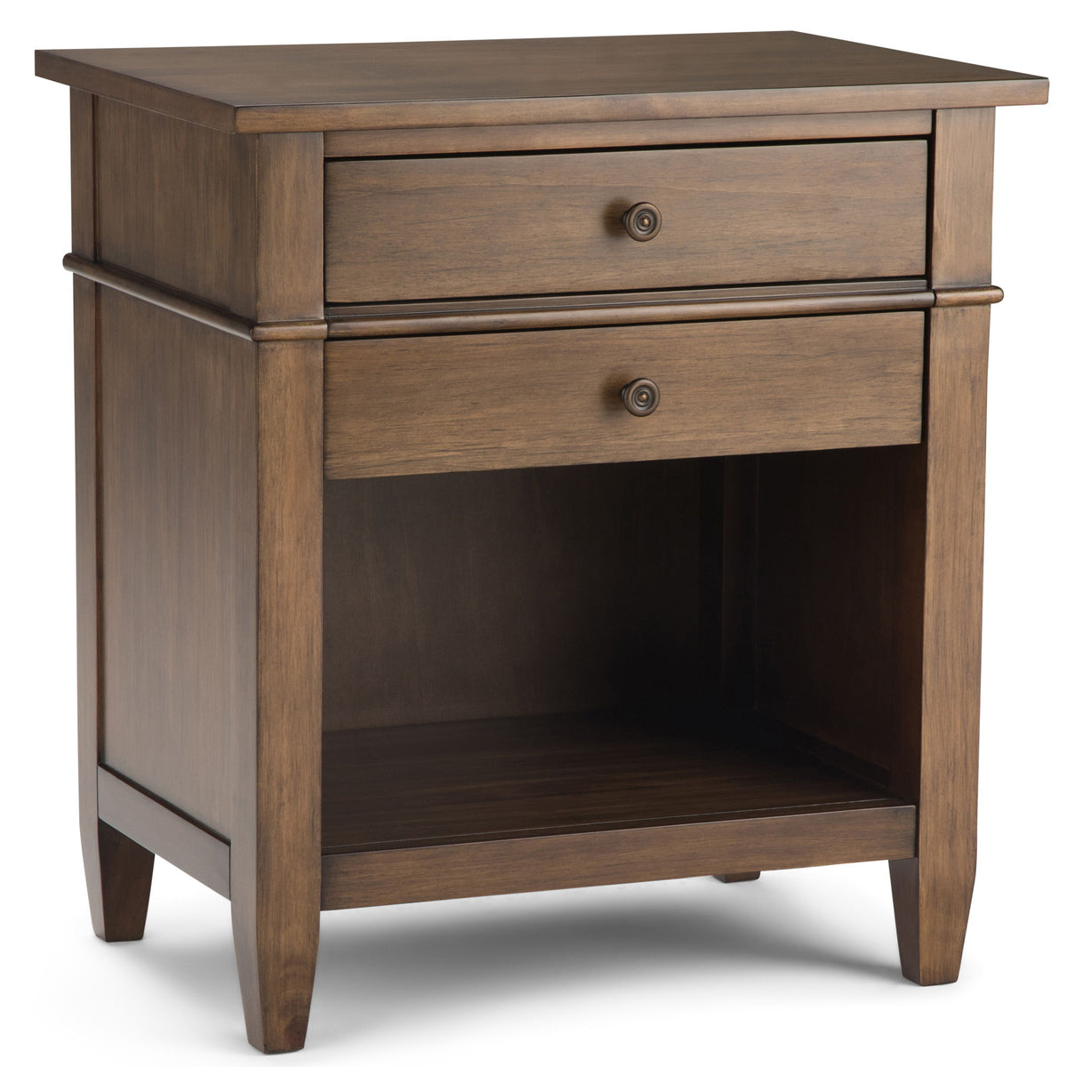 Carlton - Bedside Table - Rustic Natural Aged Brown by Simpli-Home | Bel Furniture