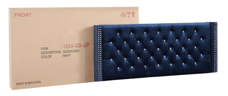 Upholstered Nailhead Trim Chic Bed - view 16