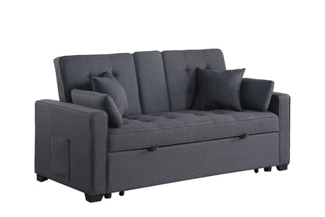 Cody II - Convertible Sleeper Loveseat With Cup Holder, Charging Ports and Pocket - Dark Gray - view 4