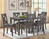 Caitbrook - Gray - RECT DRM Table Set (Set of 7) by Signature Design by Ashley® | Bel Furniture