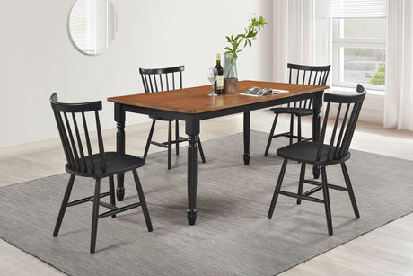 Hollyoak - Rectangular Dining Set Black 5 Pc. Table, 4 Chairs by Coaster Fine Furniture | Bel Furniture