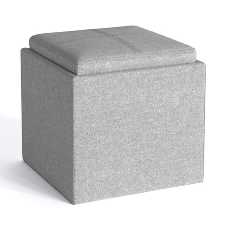Rockwood - Upholstered Cube Storage Ottoman With Tray - view 26