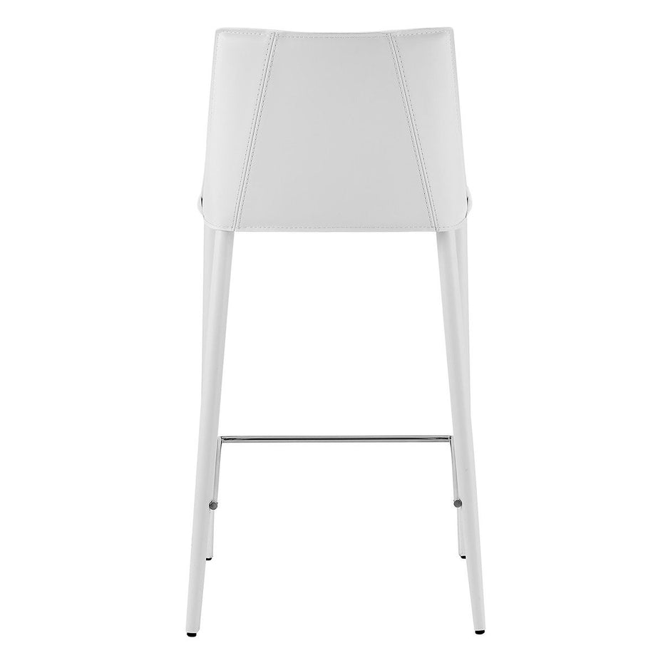 Steel Low Back Counter Height Bar Chair - White