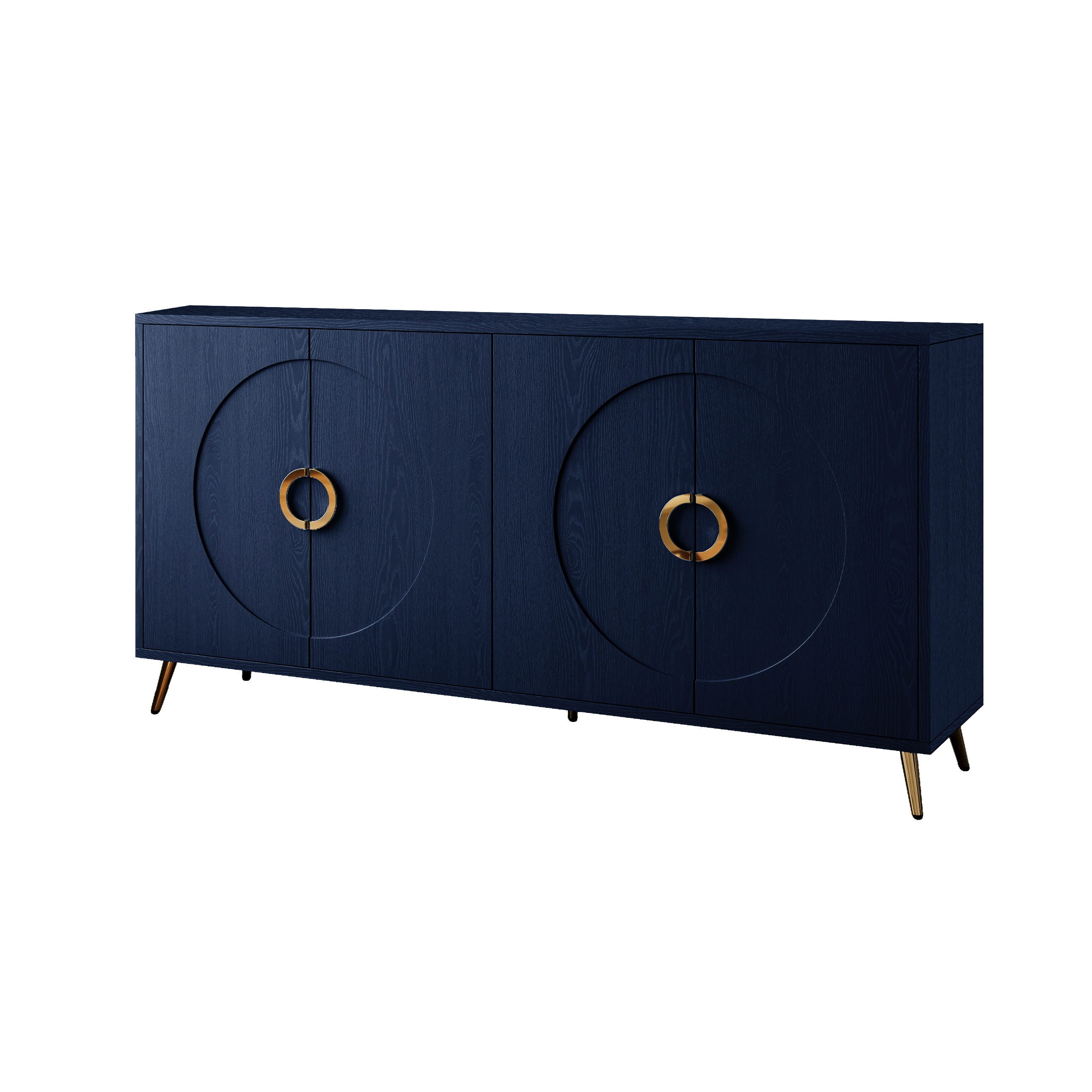 Modern Lacquered 4 Door Wooden Cabinet Sideboard Buffet Server Cabinet Storage Cabinet, For Living Room, Entryway, Hallway, Office, Kitchen And Dining Room