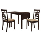 Kelso - 3 Piece Drop Leaf Dining Table Set - Cappuccino by CoasterEveryday | Bel Furniture