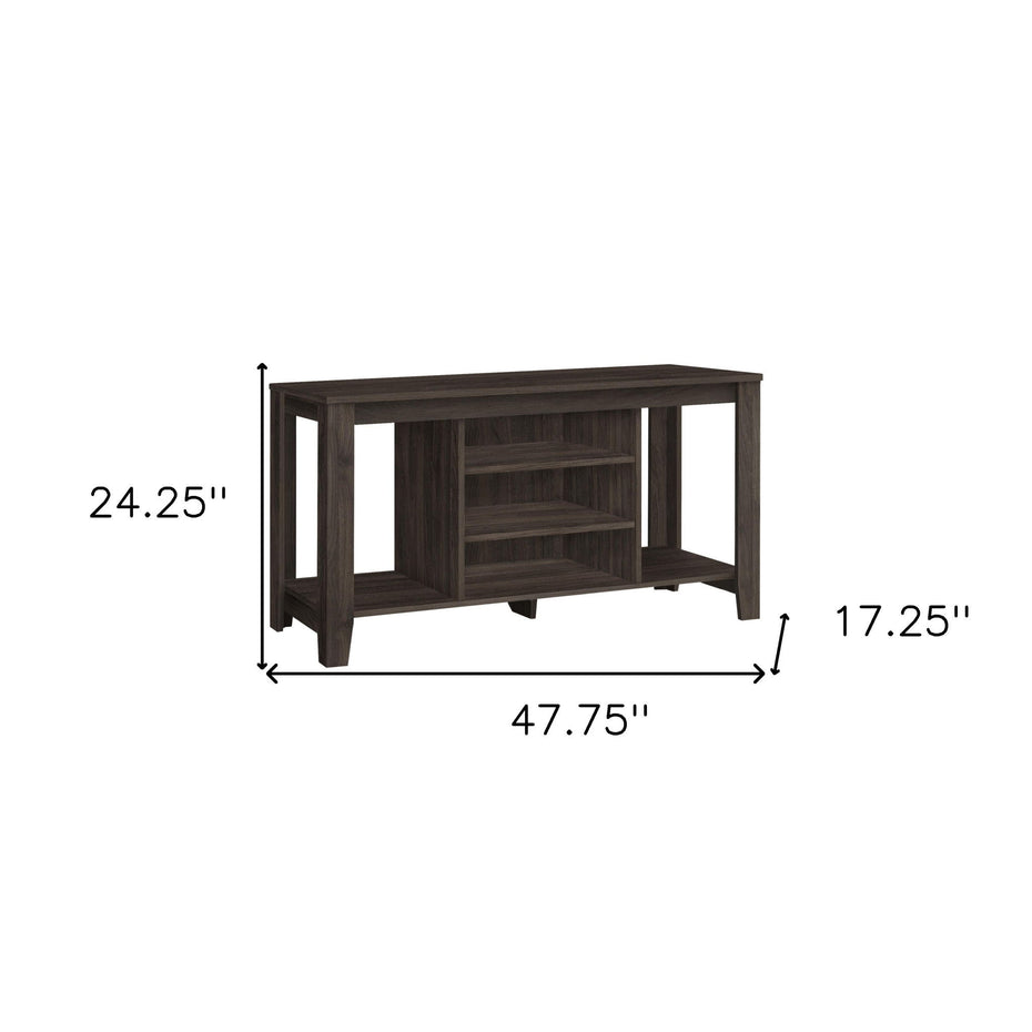 Open Shelving TV Stand - Brown