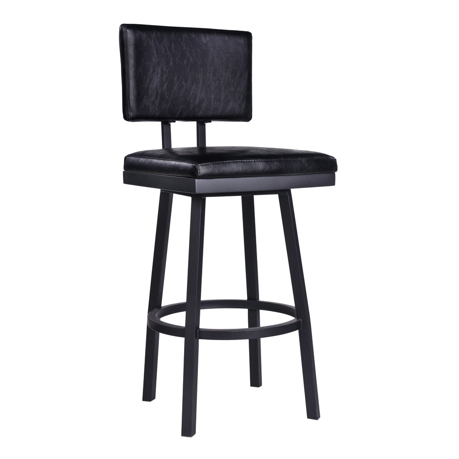 Swivel Bar Height Bar Chair - Black