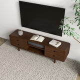 Alexa - Mid-Century Modern Style TV Stand - Dark Brown / Wood by Ashcroft Furniture | Bel Furniture