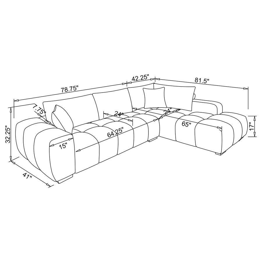 Camacho - Upholstered Chaise Sectional Sofa