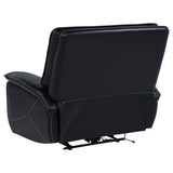 Hewitt - Leather Upholstered Dual Power Recliner Chair - Black