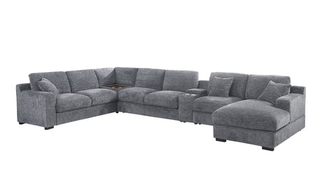 Celine - Fabric Corner Sectional Sofa With Right-Facing Chaise, Cupholders, And Charging Ports - view 10