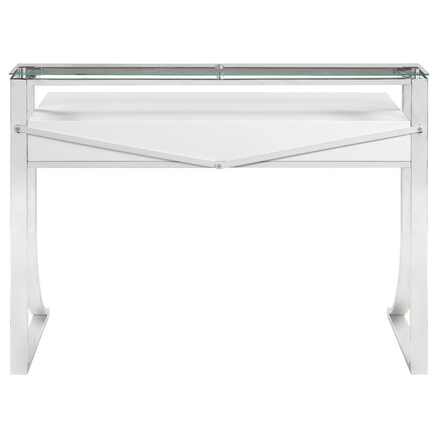 Gemma - 2-Drawer Writing Desk - White High Gloss by CoasterEssence | Bel Furniture
