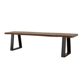 Ditman - Live Edge Wood Dining Bench - Gray Sheesham by CoasterElevations | Bel Furniture