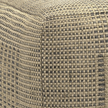 Delilah - Square Woven Pouf - Natural by Simpli-Home | Bel Furniture