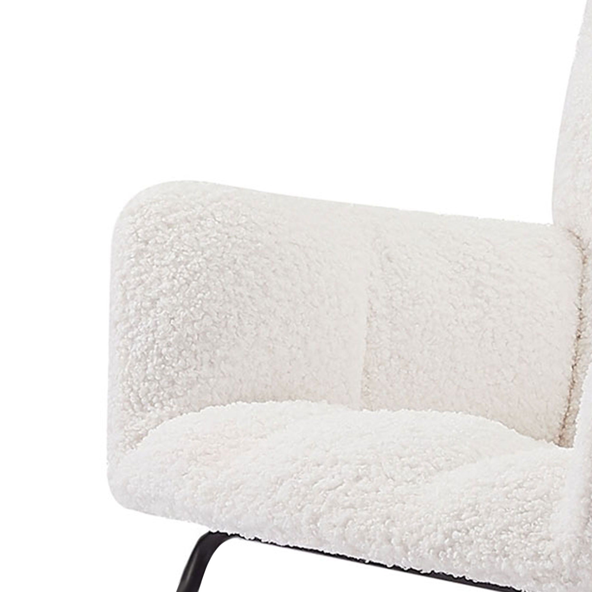 Comfy Upholstered Lounge Chair Rocking Chair With High Backrest, For Nursing Baby, Reading, Napping - Off White