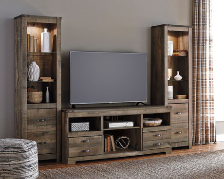 Trinell - Entertainment Center Dark Brown 3 Pc. - Entertainment Center - 63" TV Stand by Signature Design by Ashley® | Bel Furniture
