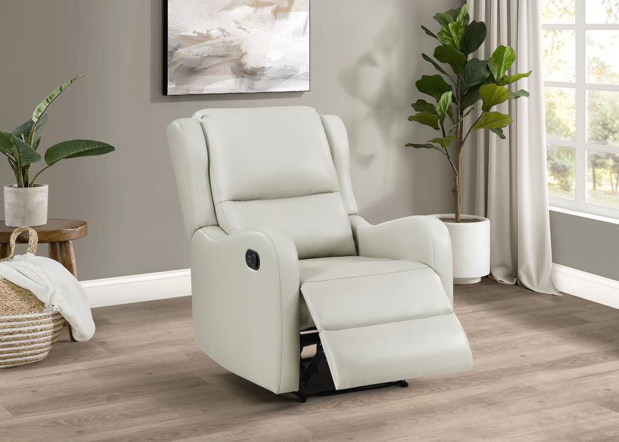 Kelsey - Upholstered English Arm Recliner Chair - Ivory by Coaster Fine Furniture | Bel Furniture