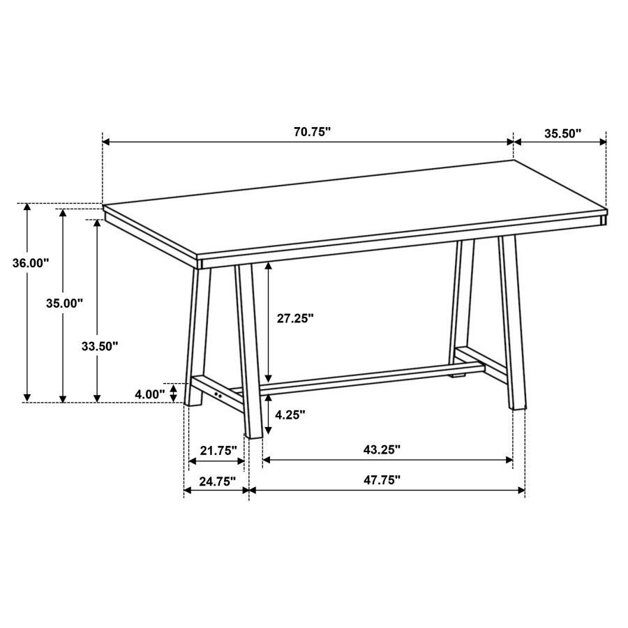 Hollis - Rectangular Counter Height Dining Table - Brown