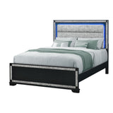 Soulmarie - Bed With LED Lighting And Padded Headboard
