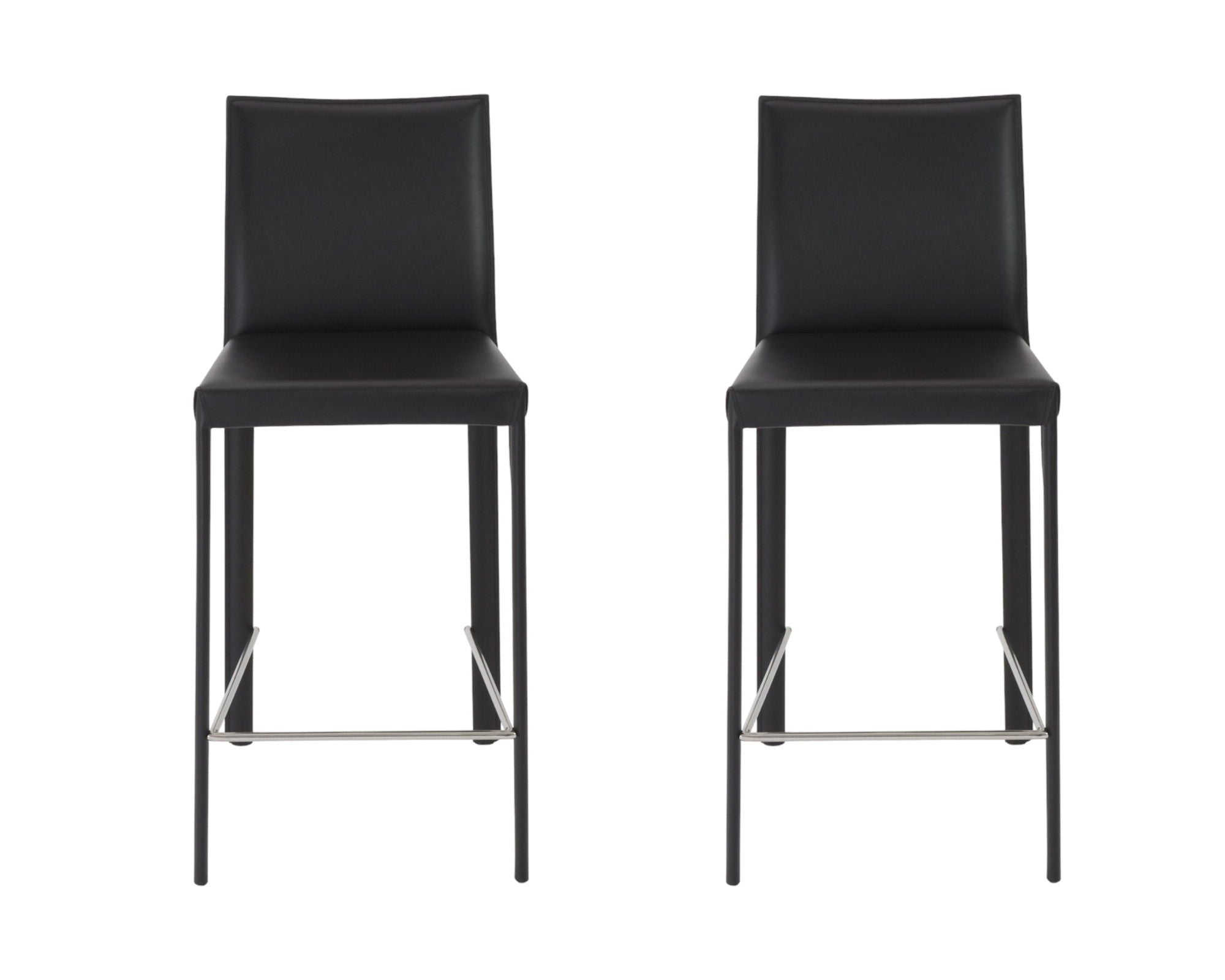 Low Back Counter Height Bar Chairs (Set of 2) - Black