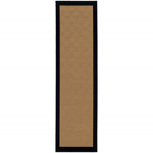 2' X 3' Stain Resistant Indoor / Outdoor Area Rug - Beige / Black