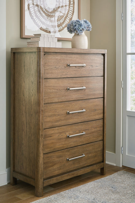 Cabalynn - Light Brown - Five Drawer Chest by Signature Design by Ashley® | Bel Furniture