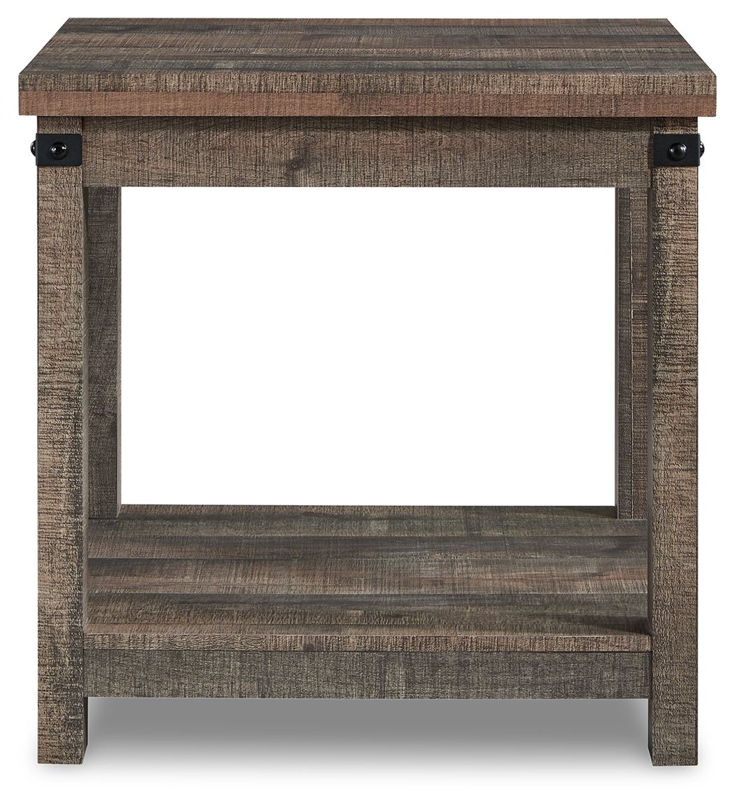 Hollum - Rustic Brown - Square End Table by Signature Design by Ashley® | Bel Furniture