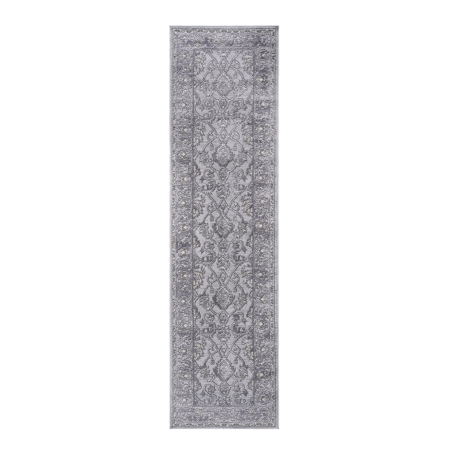 Marfi - 2' x 8' Oriental Non-Shedding Stylish And Stain Resistant Area Rug - Ivory / Gray