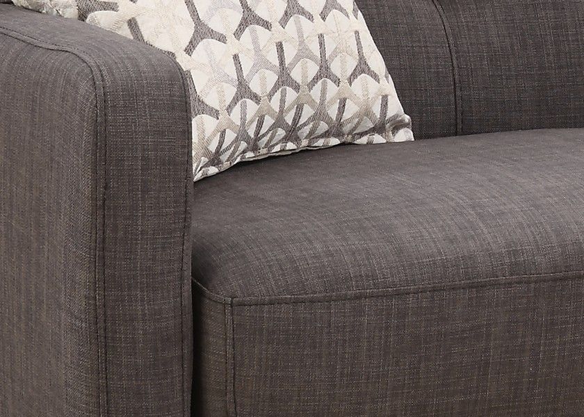 Loveseat And Toss Pillows - Charcoal / Black