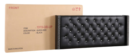 Upholstered Nailhead Trim Chic Bed - view 17