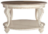 Realyn - White / Brown - Oval Cocktail Table by Signature Design by Ashley® | Bel Furniture